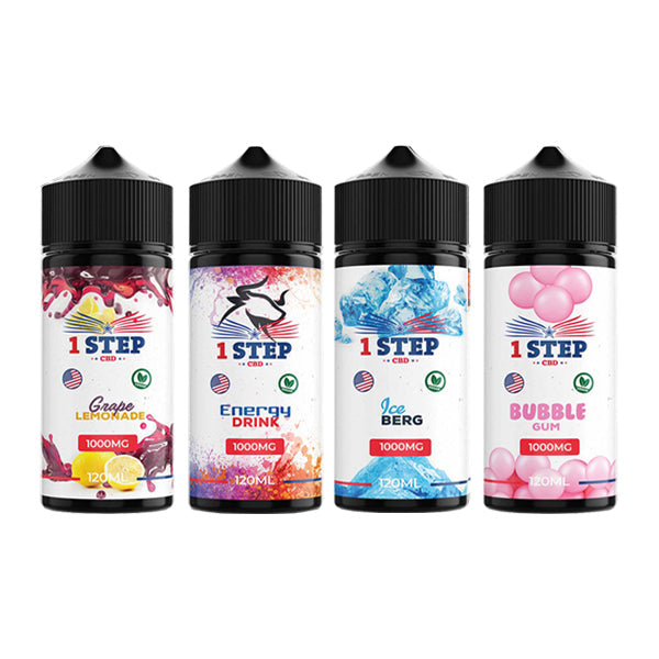 1 Step CBD 1000mg CBD E-liquid 120ml (BUY 1 GET 1 FREE) - Lazy Frog Shop