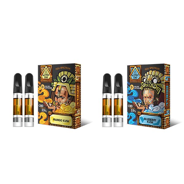 Aztec CBD 2 x 1000mg Cartridge Kit - 1ml - Lazy Frog Shop