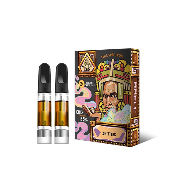 Aztec CBD 2 x 1000mg Cartridge Kit - 1ml - Lazy Frog Shop