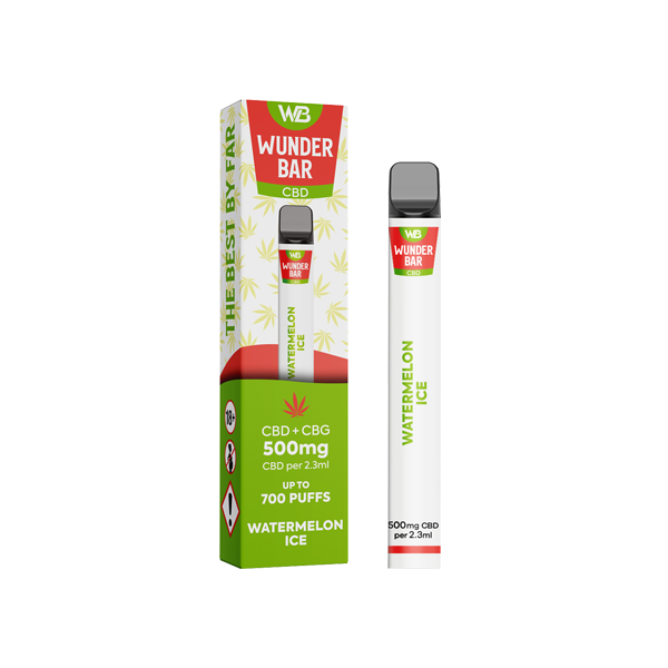 Wunderbar 500mg CBD + CBG Disposable Vape Device 700 Puffs - Lazy Frog Shop