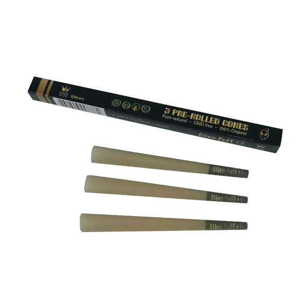 75 Alien Puff Black & Gold King Size Pre-Rolled Cones - Lazy Frog Shop