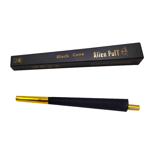 24 Alien Puff Black & Gold King Size Pre-Rolled Black Cones - Lazy Frog Shop