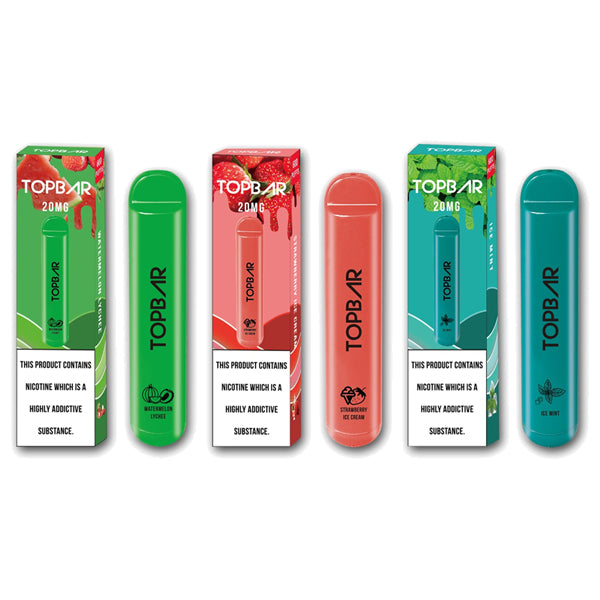 20mg Top Bar Disposable Vape Pod 600 Puffs - Lazy Frog Shop