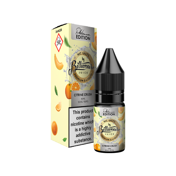 10mg Billionaire Juice Platinum Edition 10ml Nic Salts (50VG/50PG) - Lazy Frog Shop