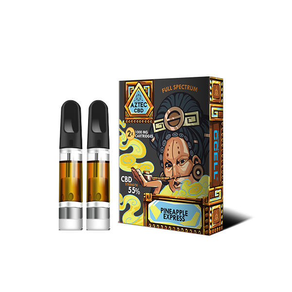 Aztec CBD 2 x 1000mg Cartridge Kit - 1ml - Lazy Frog Shop