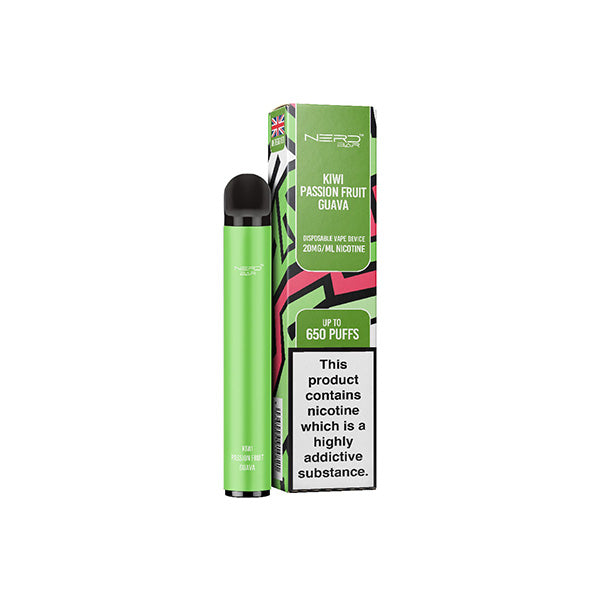 20mg Nerd Bar Disposable Vape Device 650 Puffs - Lazy Frog Shop