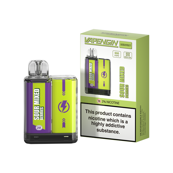 20mg Vapengin Mercury Disposable Vape Device 600 Puffs - Lazy Frog Shop