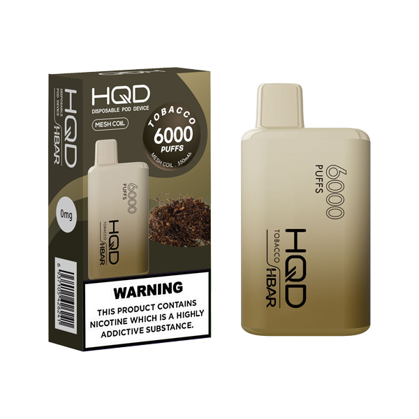 0mg HQD HBAR Disposable Vape Device 6000 Puffs - Lazy Frog Shop