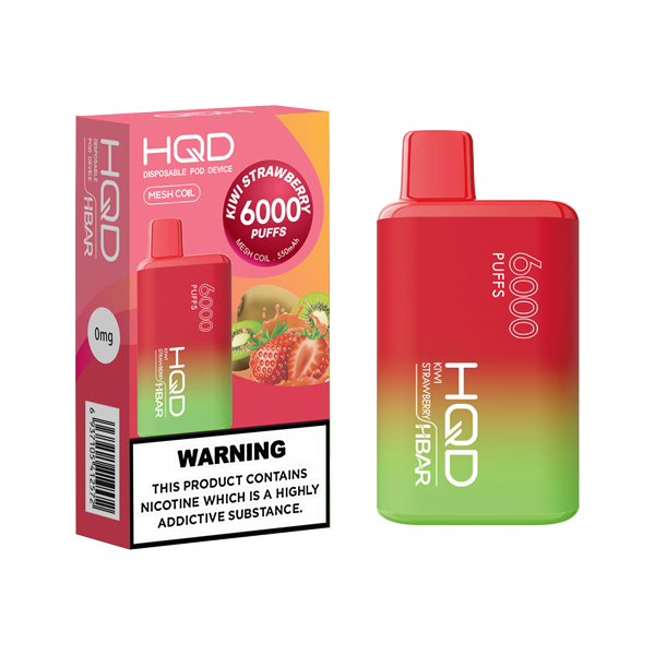 0mg HQD HBAR Disposable Vape Device 6000 Puffs - Lazy Frog Shop