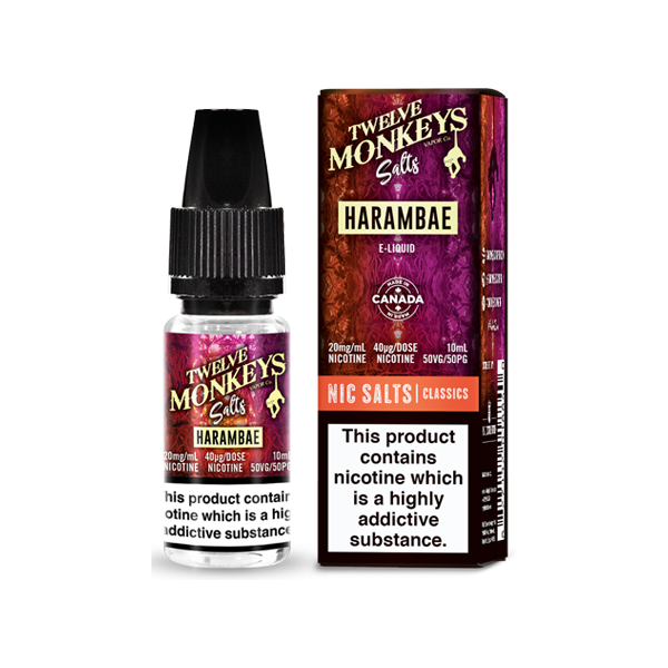 10mg Twelve Monkeys Classics 10ml Nic Salt (50VG/50PG) - Lazy Frog Shop