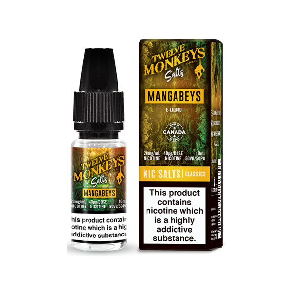 10mg Twelve Monkeys Classics 10ml Nic Salt (50VG/50PG) - Lazy Frog Shop