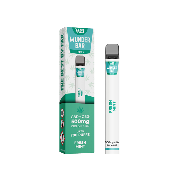 Wunderbar 500mg CBD + CBG Disposable Vape Device 700 Puffs - Lazy Frog Shop