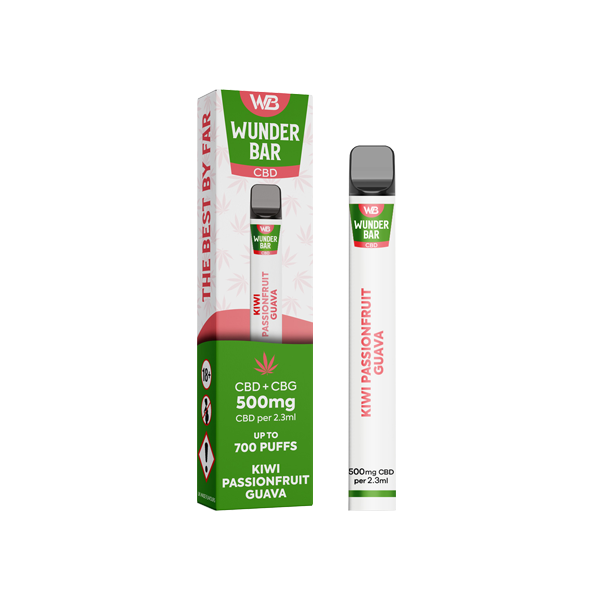 Wunderbar 500mg CBD + CBG Disposable Vape Device 700 Puffs - Lazy Frog Shop