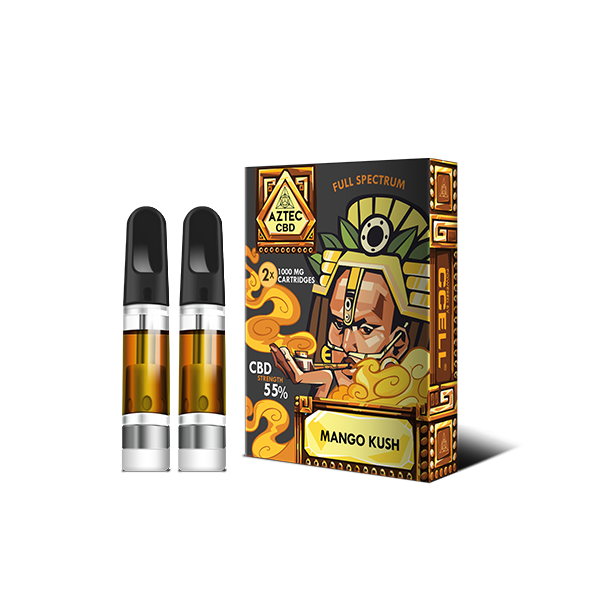 Aztec CBD 2 x 1000mg Cartridge Kit - 1ml - Lazy Frog Shop