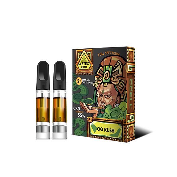 Aztec CBD 2 x 1000mg Cartridge Kit - 1ml - Lazy Frog Shop