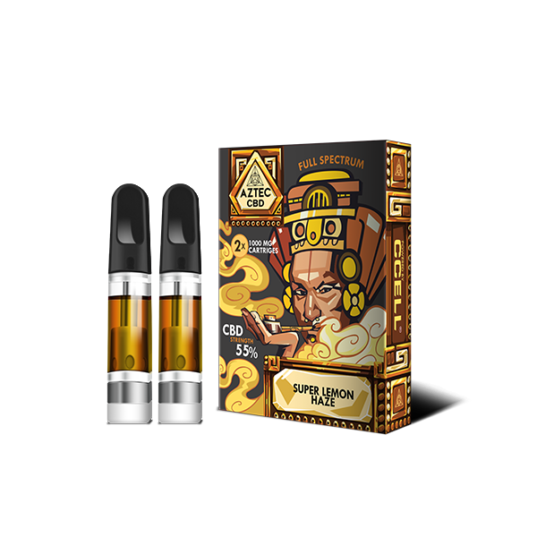 Aztec CBD 2 x 1000mg Cartridge Kit - 1ml - Lazy Frog Shop