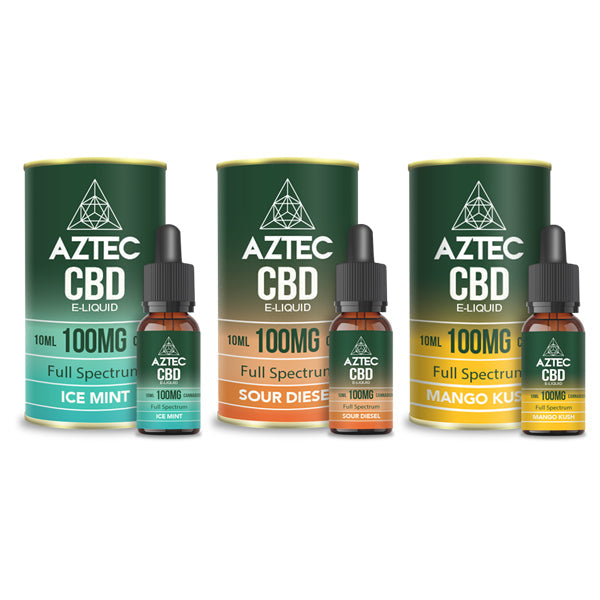 Aztec CBD 100mg CBD Vaping Liquid 10ml (50PG/50VG) - Lazy Frog Shop