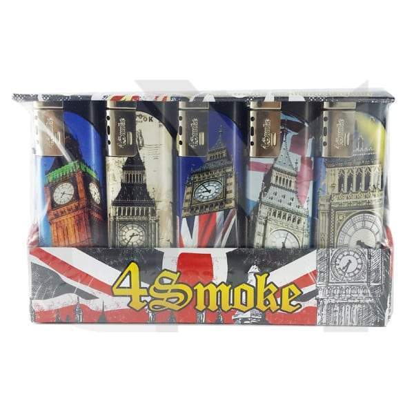 25 x 4Smoke Wind-Proof Printed Lighters - 218WE - Lazy Frog Shop