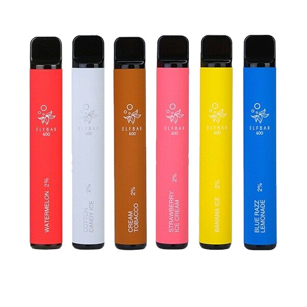 20mg ELF Bar Disposable Vape Pod 600 Puffs - Lazy Frog Shop