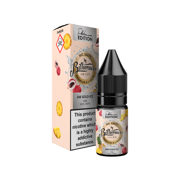 10mg Billionaire Juice Platinum Edition 10ml Nic Salts (50VG/50PG) - Lazy Frog Shop