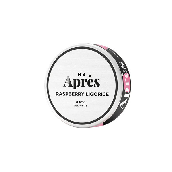 Après 8mg Raspberry Liquorice Nicotine Snus Pouches 20 Pouches - Lazy Frog Shop