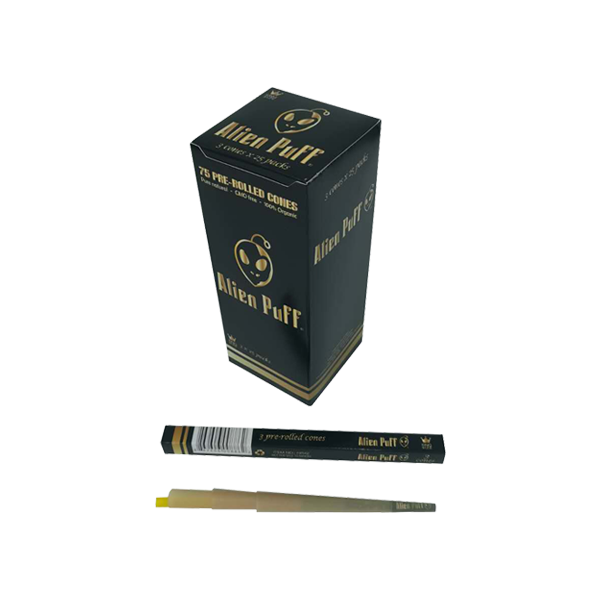 75 Alien Puff Black & Gold King Size Pre-Rolled Cones - Lazy Frog Shop