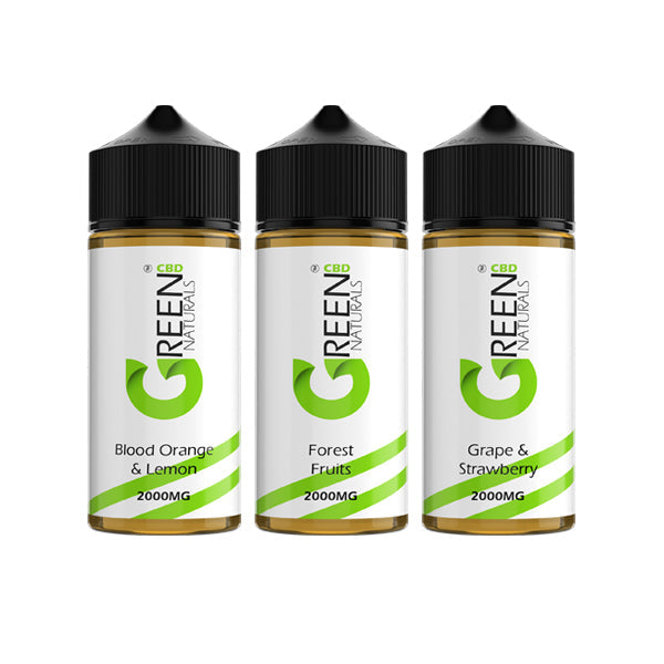 Green Naturals 2000mg CBD Vaping Liquid 100ml (50PG/50VG) - Lazy Frog Shop