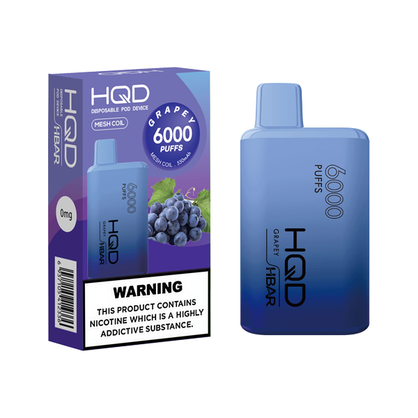 0mg HQD HBAR Disposable Vape Device 6000 Puffs - Lazy Frog Shop