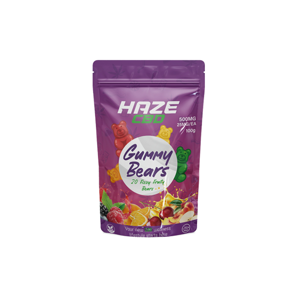 Haze CBD 500mg Gummy Bears - 20 Pieces - Lazy Frog Shop