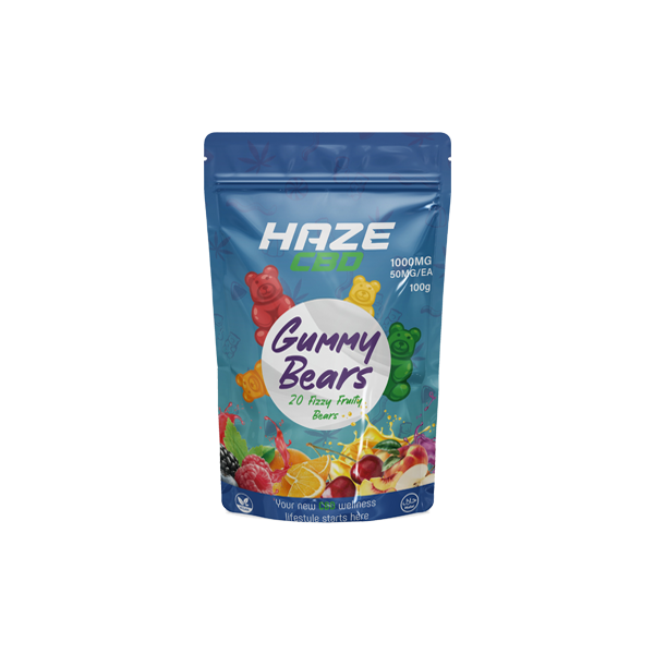 Haze CBD 1000mg Gummy Bears - 20 Pieces - Lazy Frog Shop