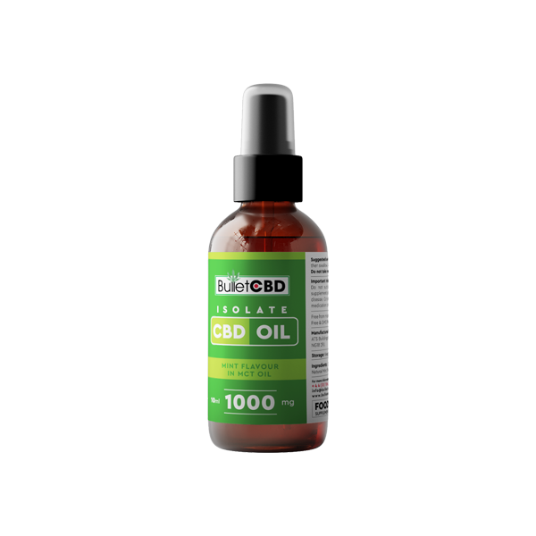 Bullet CBD 1000mg Pure Mint CBD Isolate MCT Oil Spray - 10ml - Lazy Frog Shop