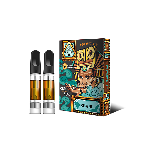 Aztec CBD 2 x 1000mg Cartridge Kit - 1ml - Lazy Frog Shop