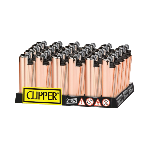 30 Clipper FCP22RH Classic Micro Rose Gold Shiny Lighters - Lazy Frog Shop