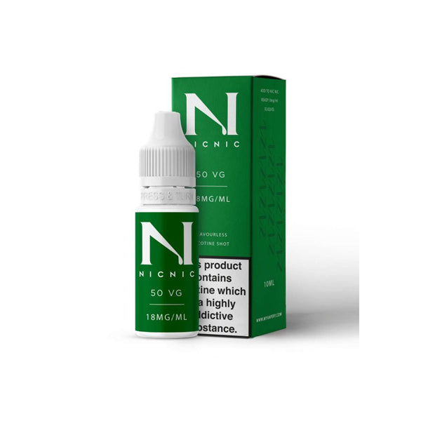 18mg Nic Nic Flavourless Nicotine Shot 10ml 50VG - Lazy Frog Shop