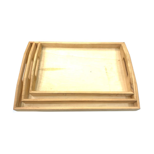 Wooden Rolling Tray Set Pack of 3 - YD021 - Lazy Frog Shop