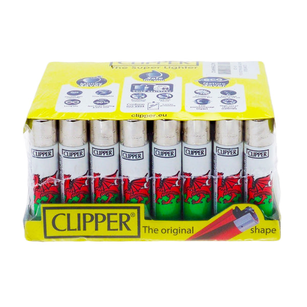 40 Clipper Refillable Classic Lighters Wales Flag - CL5C047UKH - Lazy Frog Shop