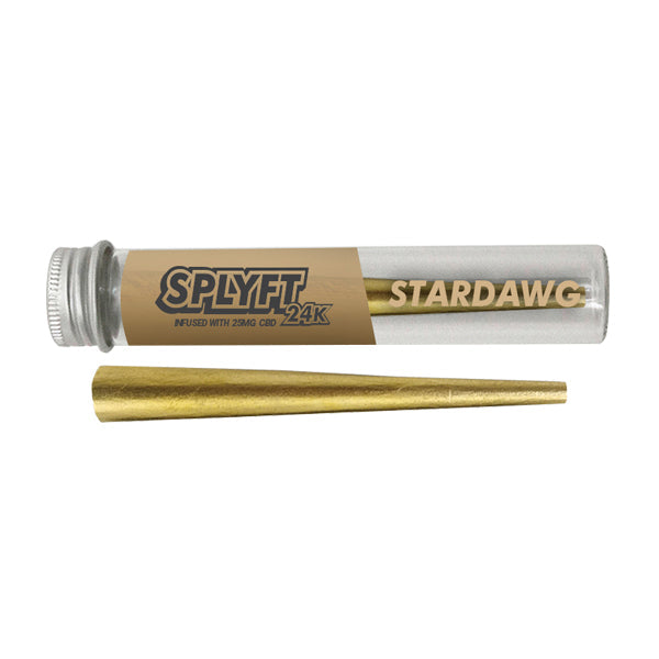 SPLYFT 24K Gold Edition 25mg CBD Infused Cones – Stardawg - Lazy Frog Shop