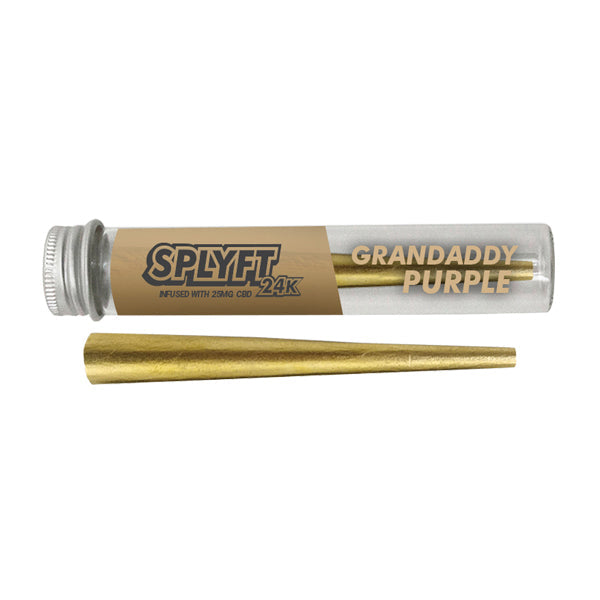 SPLYFT 24K Gold Edition 25mg CBD Infused Cones – Granddaddy Purple - Lazy Frog Shop